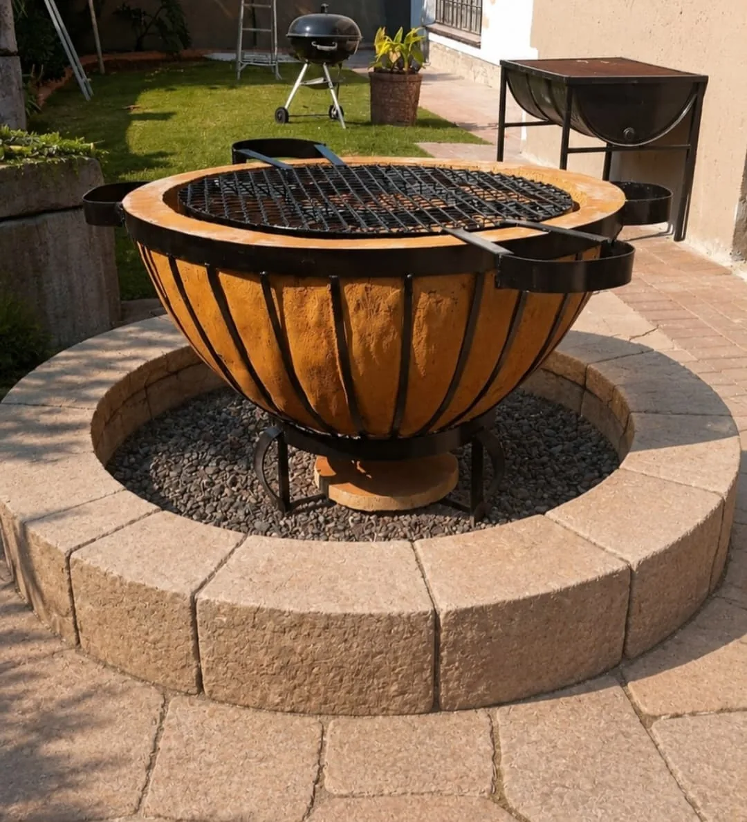 Built-in boma braai pit