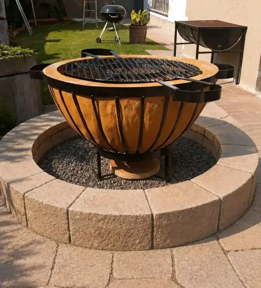 Built-in boma braai pit